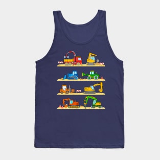 Truck Digger Wrecker Forklift Bulldozer for Kids Tank Top